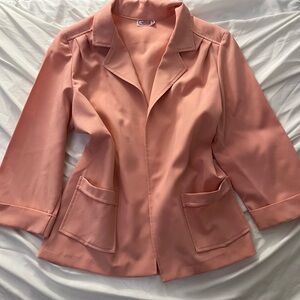 Vintage 80s Power Blazer Jacket with Shoulder Pads Pink M/L